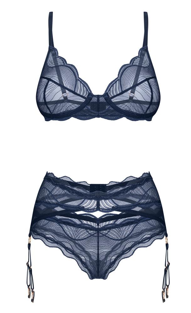 3 Delt Lingeri Sæt "Nightly Blue" fra Obsessive