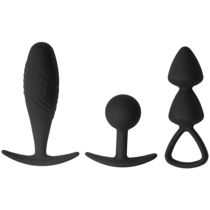 Basel Anal Fantasy Medium Butt Plug Sæt - Black Tilbud