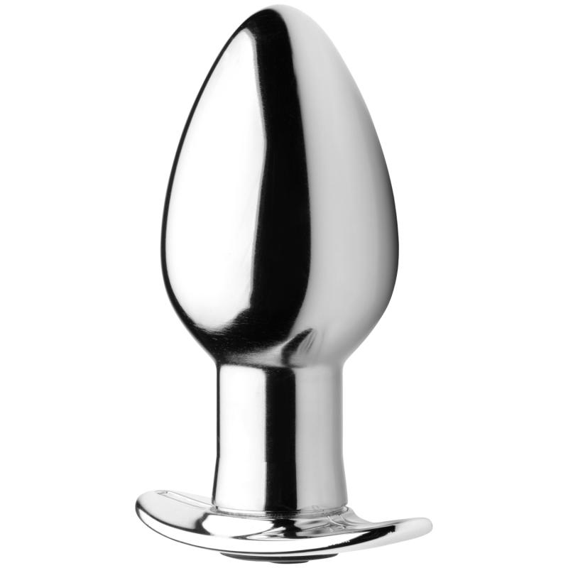 Chrome Blast Fjernbetjent Metal Butt Plug - Grå Størrelse