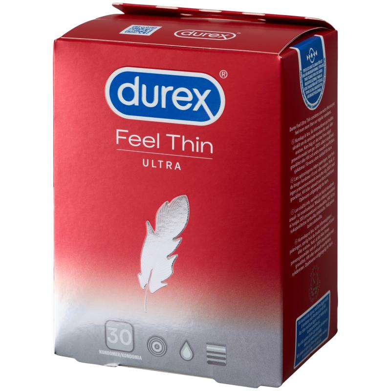 Durex Feel Thin Ultra Kondomer 30 Stk - Red Tilbud