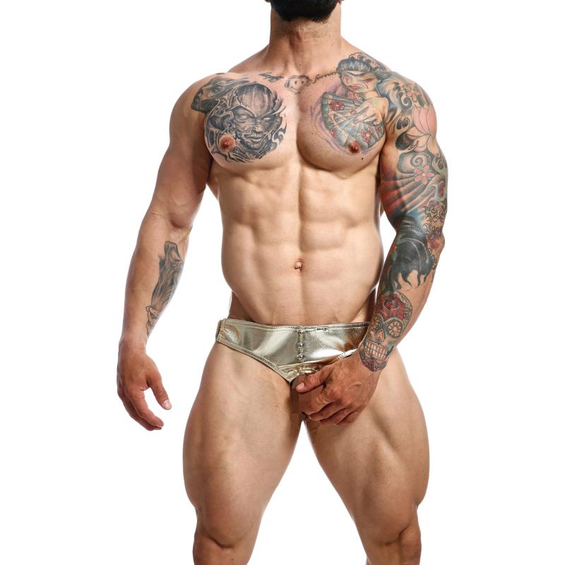 Dngeon Jockstrap med Penisring i Guld fra MaleBasics