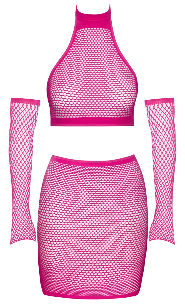 3 Delt Lingerisæt I Mesh fra Fantasy By Cottelli Collection